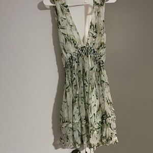 Karen Millen Green Floral Backless Dress
